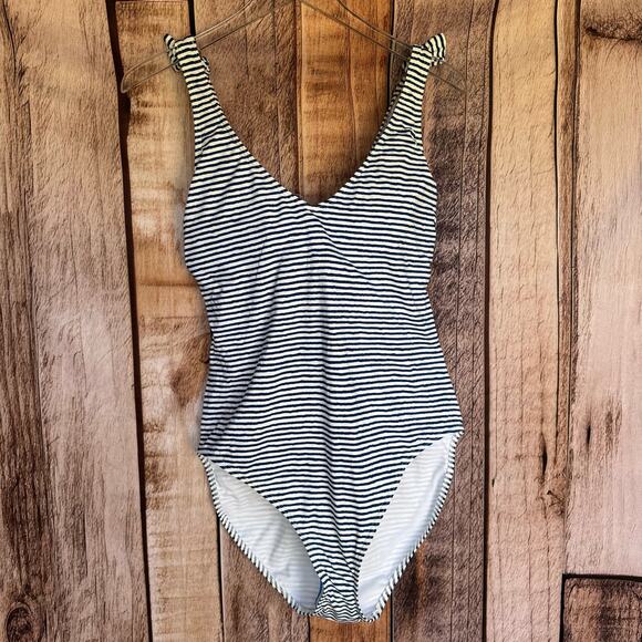 Lauren Ralph Lauren Swimsuit Painterly Stripe One Piece Size 16 Slimming NWT - Picture 1 of 10